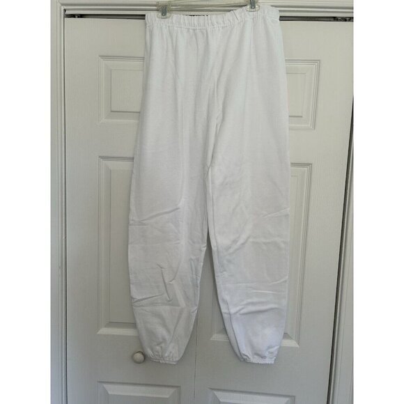 BP Cotton Blend White High Waisted Jogger Sweatpants Womens Size Large (L) - Picture 1 of 9